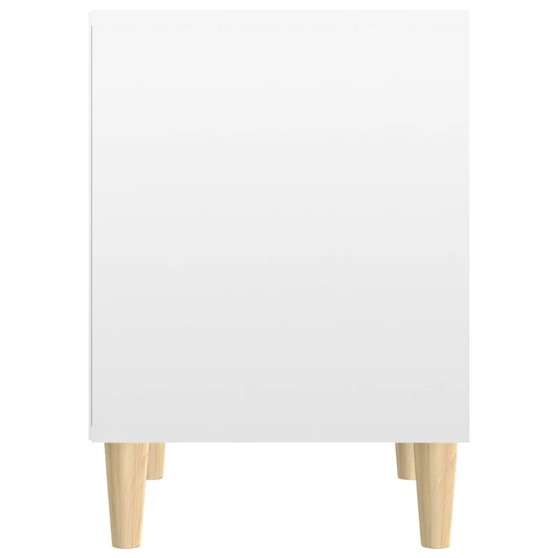 Table de chevet avec compartiment ouvert 40 x 35 x 50 cm bois d’ingénierie blanc brilliant DEC033471