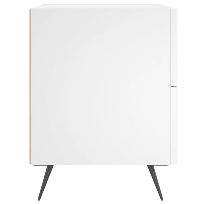 Table de chevet avec deux tiroirs 40 x 35 x 47,5 cm bois d’ingénierie blanc DEC033353