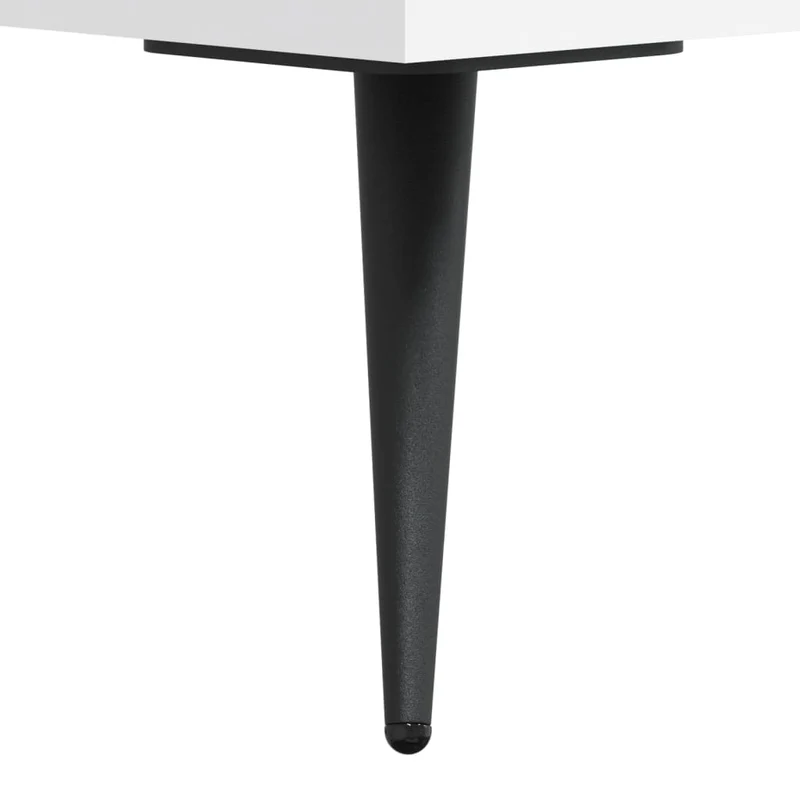 Table de chevet avec deux tiroirs 40 x 35 x 47,5 cm bois d’ingénierie blanc DEC033353