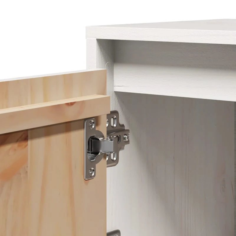 Table de chevet avec compartiment avec porte 40 x 30 x 40 cm bois de pin blanc DEC033336