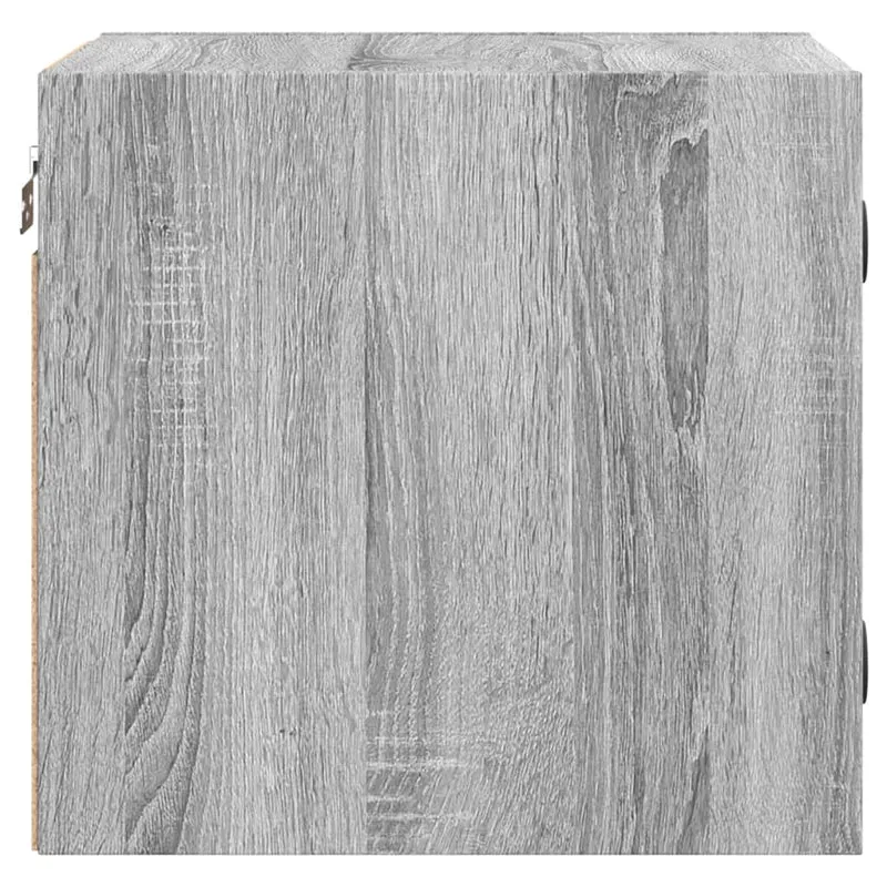 Table de chevet avec porte vitrée 35 x 37 x 35 cm bois d'ingénierie gris DEC033281