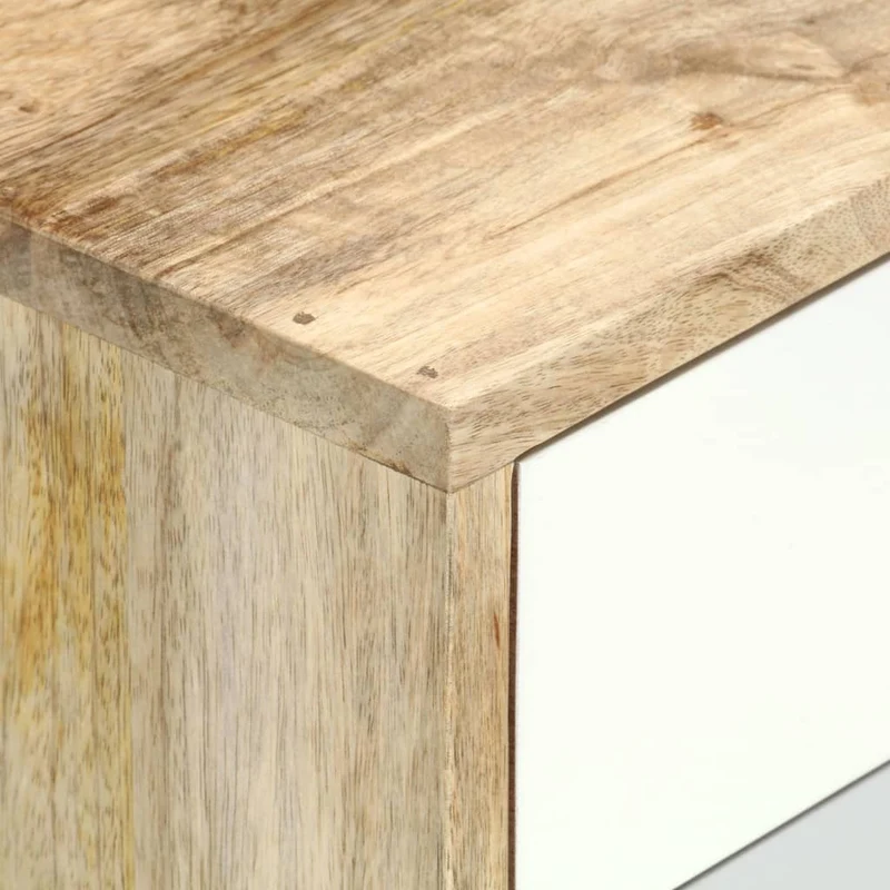 Table de chevet avec deux tiroirs 47 x 35 x 59 cm bois de manguier massif multicolore DEC033025