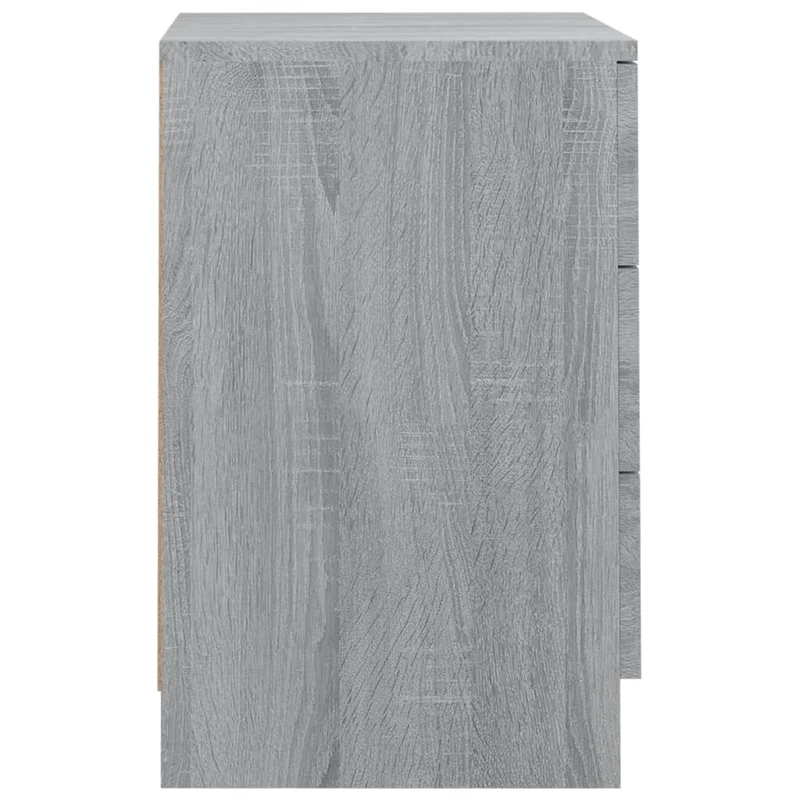 Table de chevet avec 3 tiroirs 38 x 35 x 56 cm bois d'ingénierie gris DEC034593