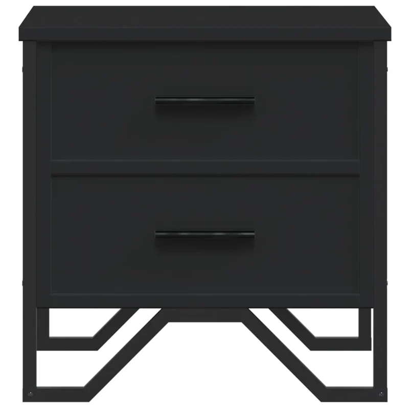 Table de chevet avec deux tiroirs 40 x 41 x 40 cm bois d’ingénierie noir DEC034476