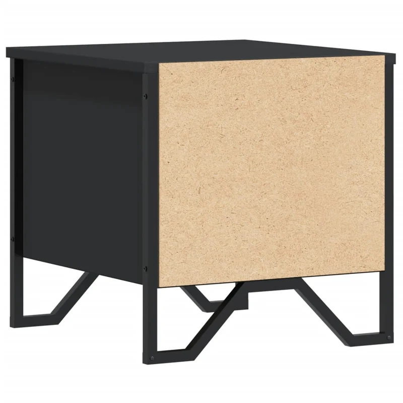 Table de chevet avec deux tiroirs 40 x 41 x 40 cm bois d’ingénierie noir DEC034476