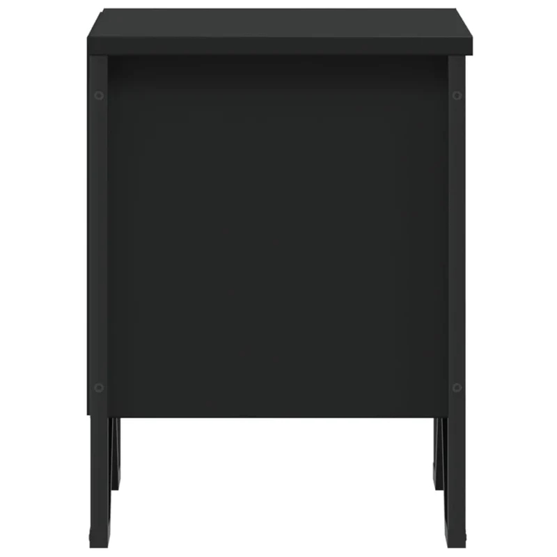 Table de chevet avec compartiments ouverts 40 x 30 x 40 cm bois d'ingénierie noir et métal DEC034385
