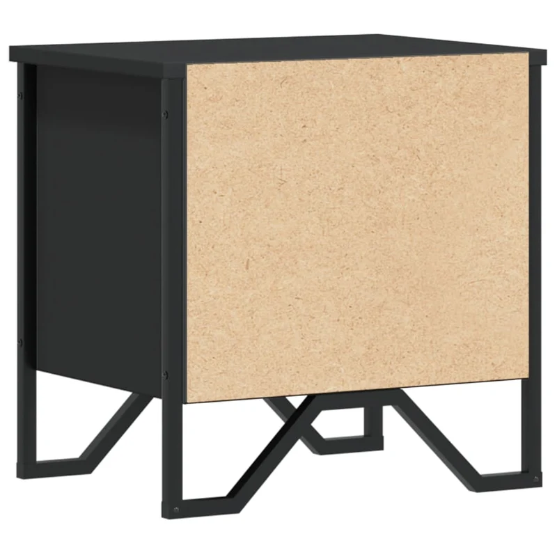 Table de chevet avec compartiments ouverts 40 x 30 x 40 cm bois d'ingénierie noir et métal DEC034385