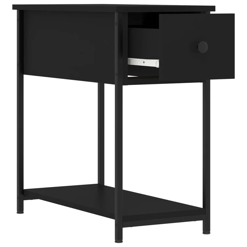 Table de chevet avec tiroir 30 x 60 x 60 cm bois d’ingénierie noir DEC034345