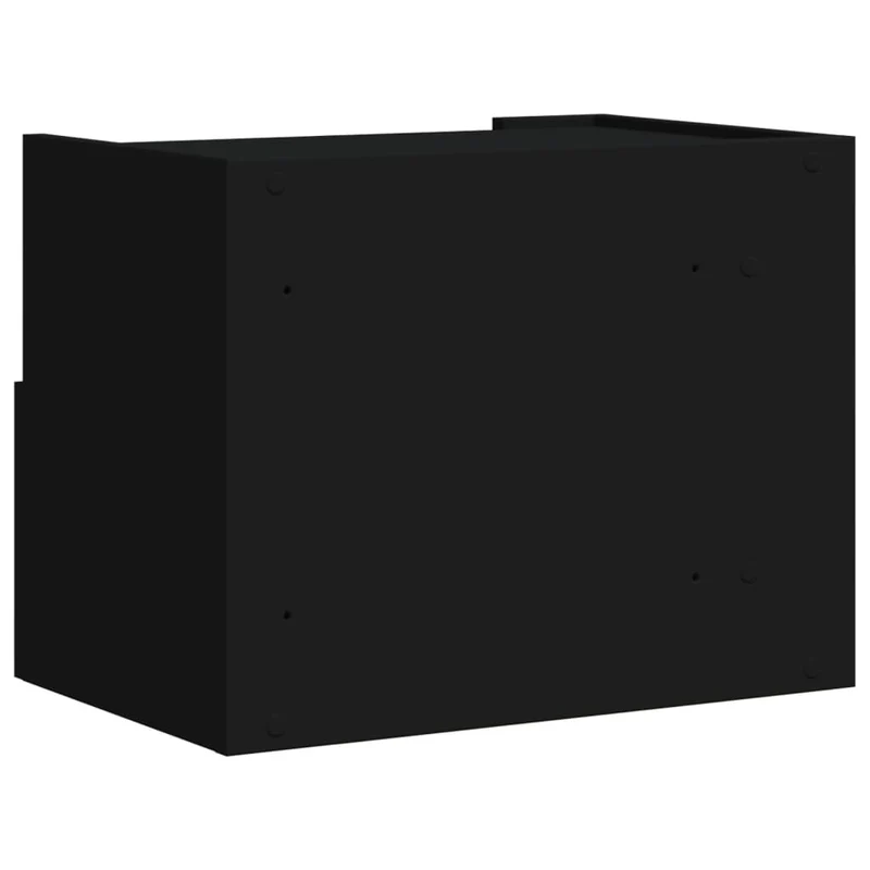 Table de chevet murale avec tiroir et compartiment ouvert 45 x 30 x 35 cm bois d'ingénierie noir DEC034317
