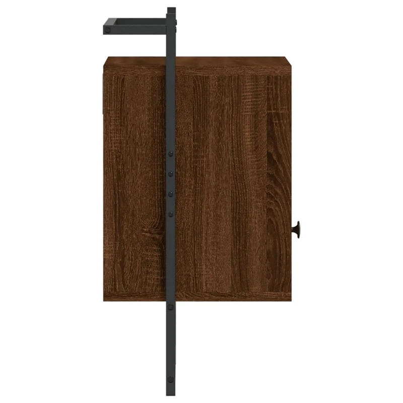 Table de chevet murale avec tiroir et compartiment ouvert 40 x 30 x 61 cm bois d'ingénierie marron DEC034247