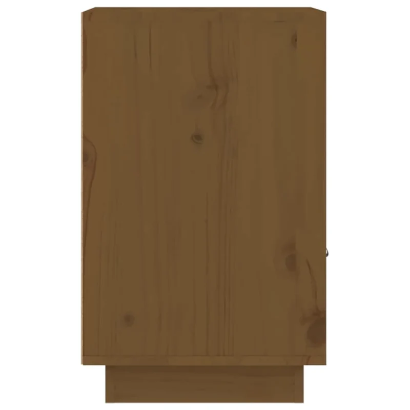 Table de chevet avec compartiment avec porte et ouvert 40 x 34 x 55 cm bois de pin marron miel DEC034133