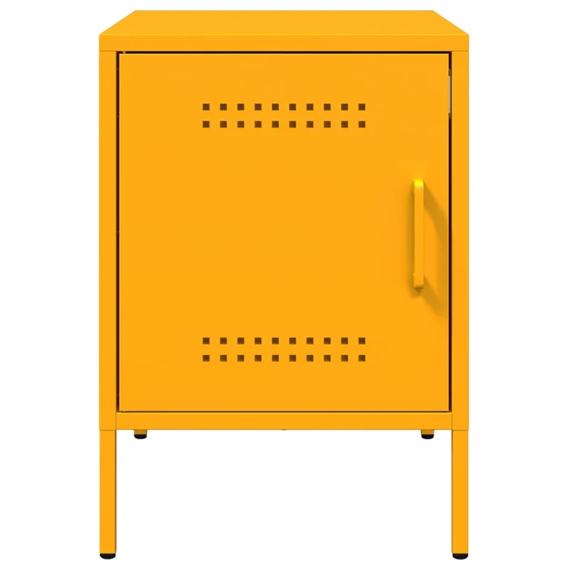 Table de chevet avec compartiment avec porte 36 x 39 x 50,5 cm acier jaune DEC034092