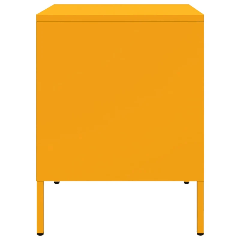 Table de chevet avec compartiment avec porte 36 x 39 x 50,5 cm acier jaune DEC034092