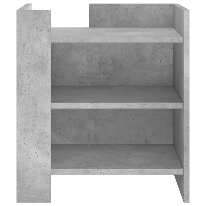 Table de chevet avec étagères 45 x 50 x 50 cm bois d'ingénierie gris DEC034043