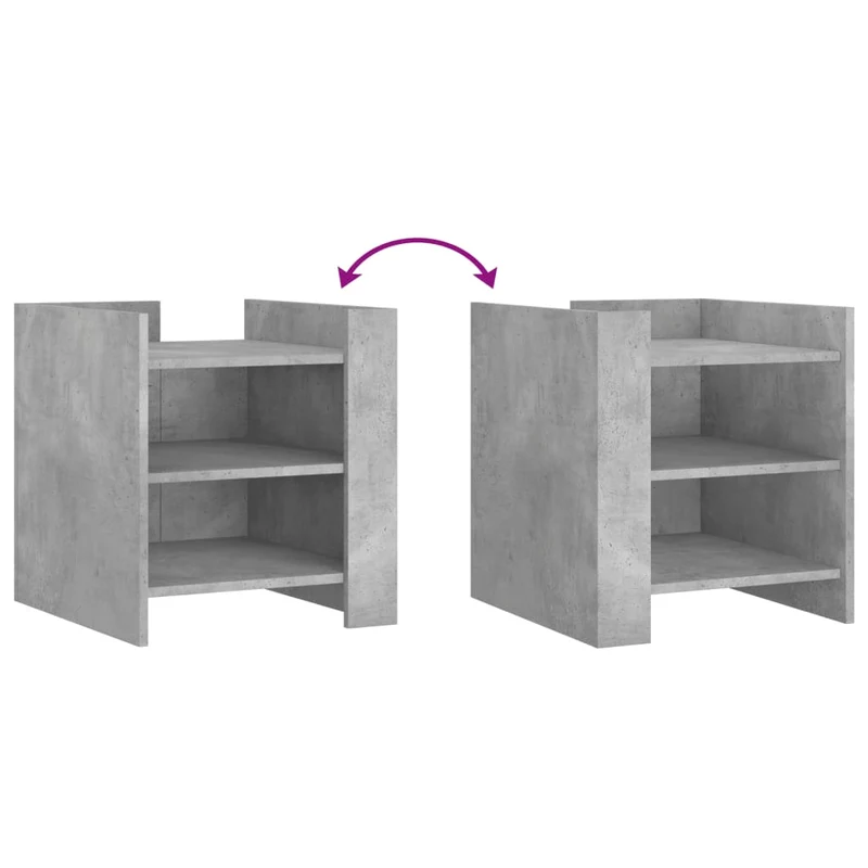Table de chevet avec étagères 45 x 50 x 50 cm bois d'ingénierie gris DEC034043