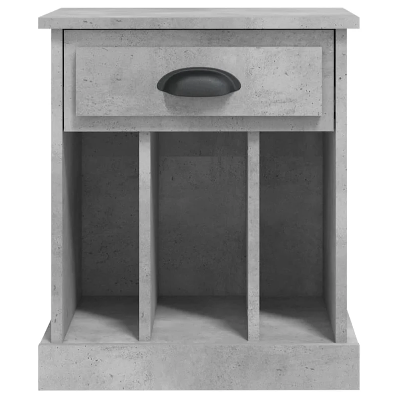 Table de chevet avec tiroir et compartiments 43 x 36 x 50 cm bois d'ingénierie gris DEC034039