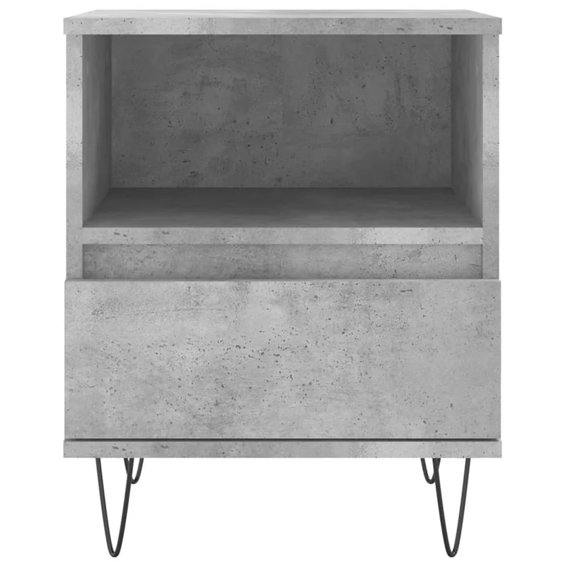 Table de chevet avec tiroir et compartiment ouvert 40 x 35 x 50 cm bois d’ingénierie gris DEC033998