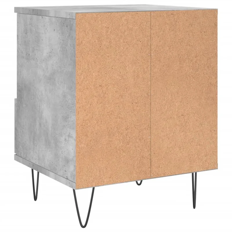 Table de chevet avec tiroir et compartiment ouvert 40 x 35 x 50 cm bois d’ingénierie gris DEC033998
