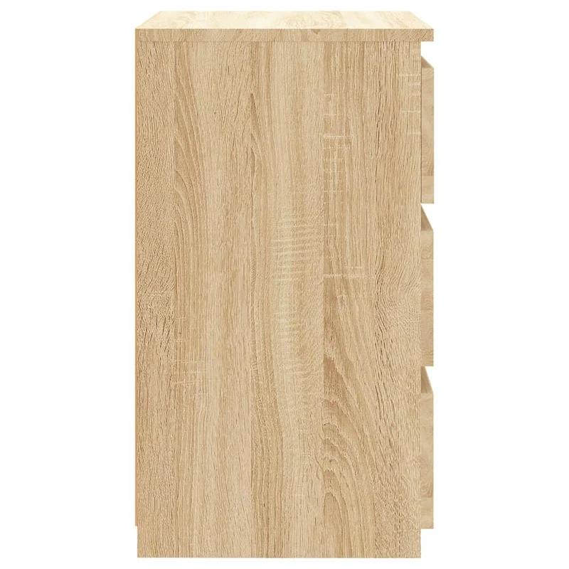 Table de chevet avec 3 tiroirs 40 x 35 x 62,5 cm bois d'ingénierie couleur chêne DEC033844