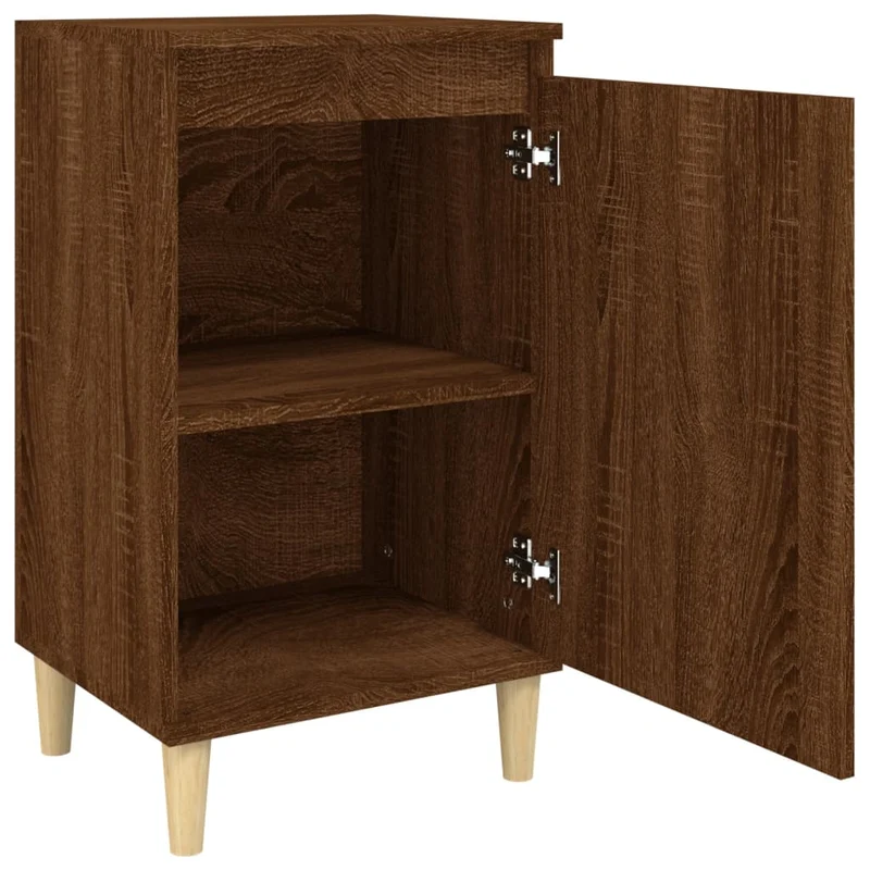 Table de chevet avec compartiment avec porte 40 x 35 x 70 cm bois d'ingénierie marron DEC033735