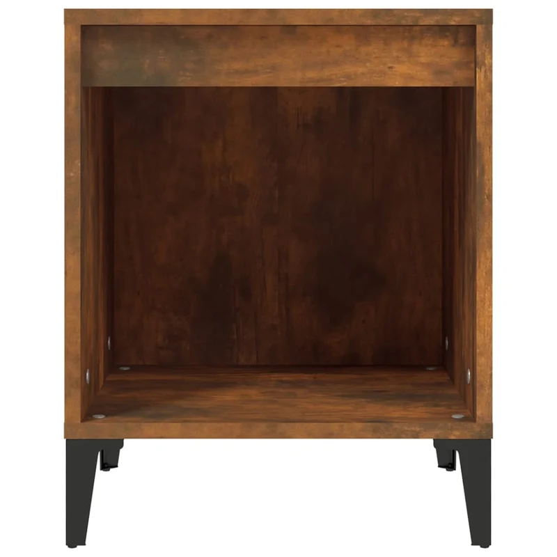 Table de chevet avec compartiment ouvert 40 x 35 x 50 cm bois d'ingénierie marron et métal DEC033581