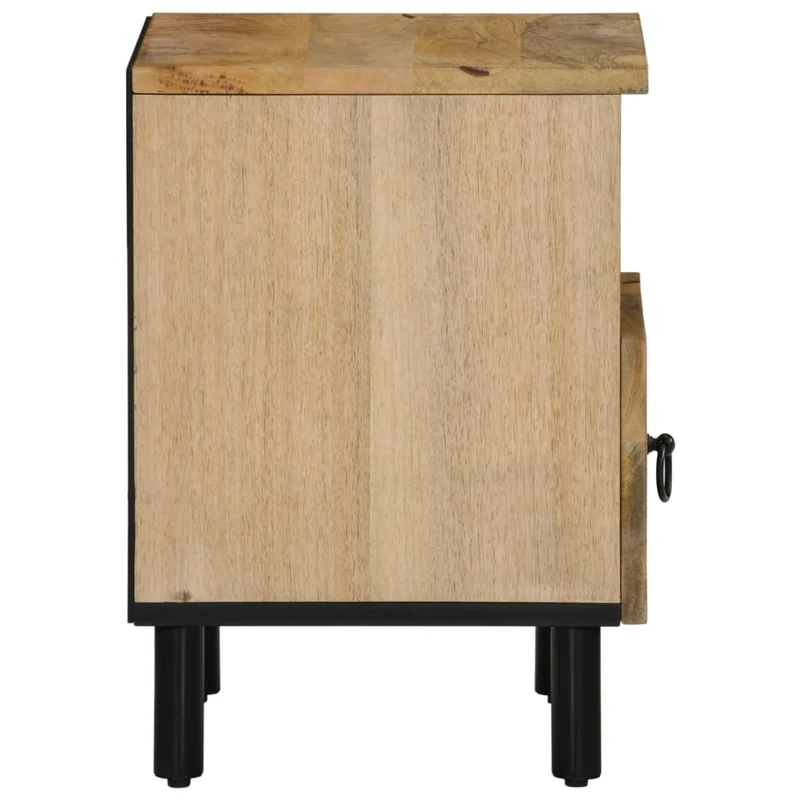 Table de chevet avec tiroir et compartiment ouvert 40 x 33 x 46 cm bois de manguier et fer DEC032971