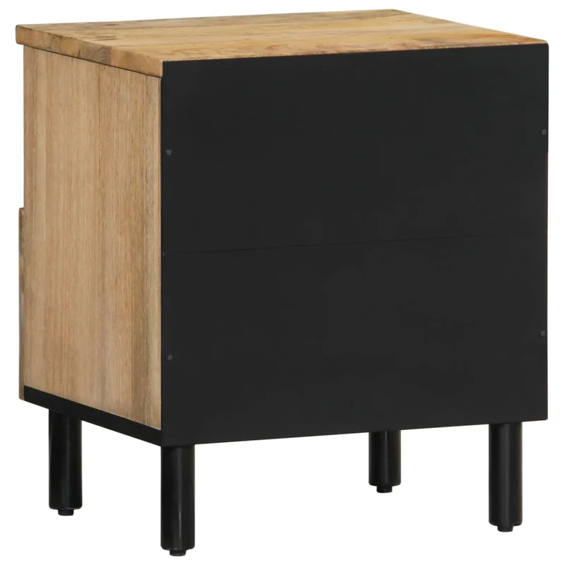 Table de chevet avec tiroir et compartiment ouvert 40 x 33 x 46 cm bois de manguier et fer DEC032971