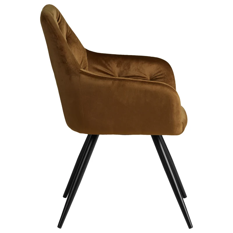 Lot de 6 chaises de salle à manger salon avec revêtement en velours confortable en marron CDS06305