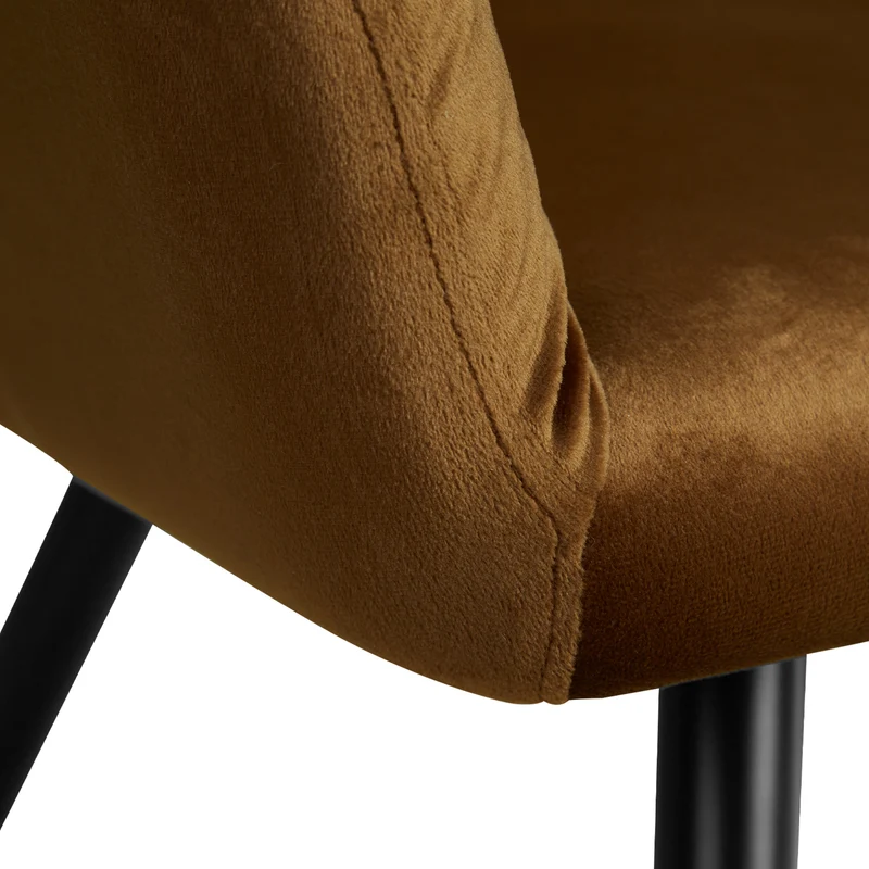Lot de 2 chaises de salle à manger salon avec revêtement en velours confortable en marron CDS06105