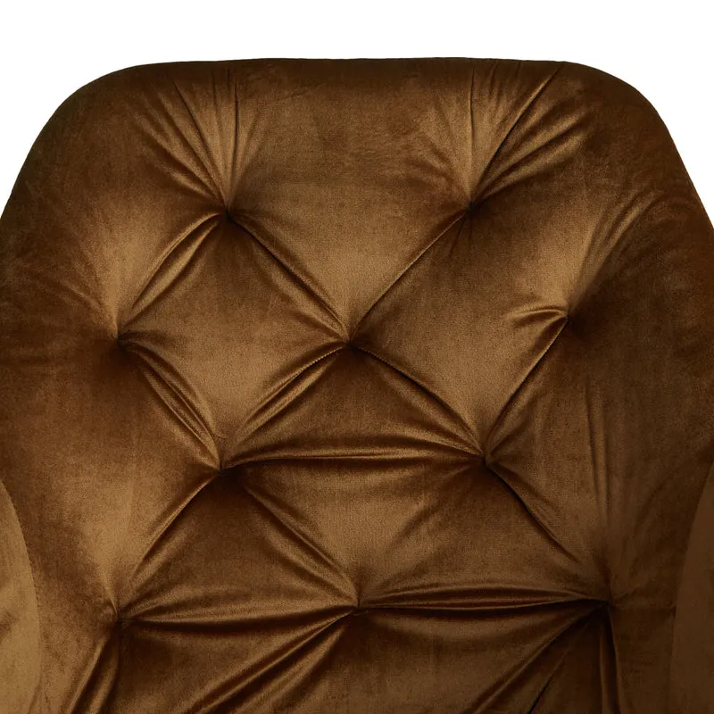 Lot de 2 chaises de salle à manger salon avec revêtement en velours confortable en marron CDS06105
