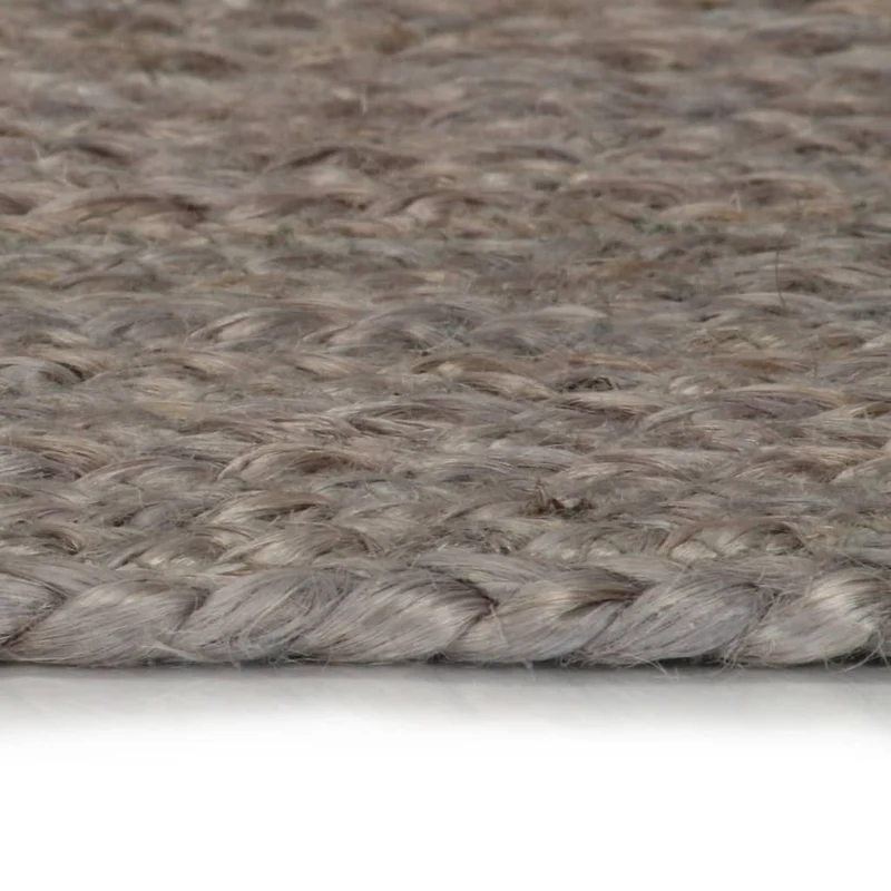 Tapis fait à la main Jute Rond 150 cm Gris DEC023459