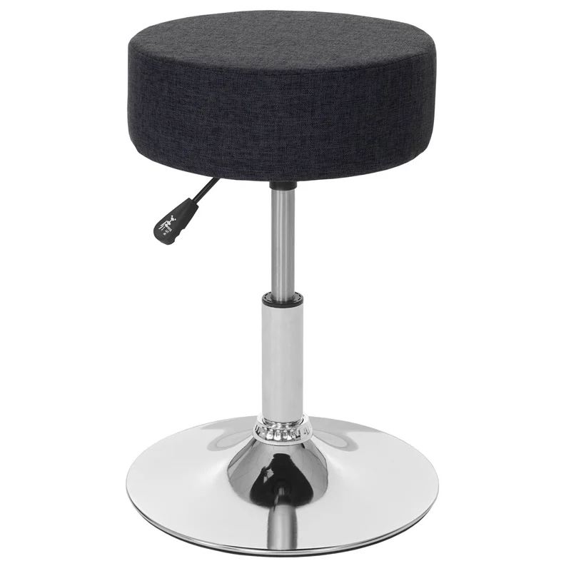 Tabouret siège polyvalent hauteur réglable pivotant Ø 35cm tissu gris foncé 04_0005333