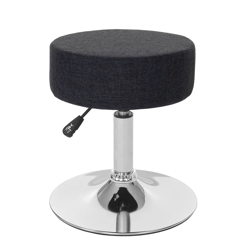 Tabouret siège polyvalent hauteur réglable pivotant Ø 35cm tissu gris foncé 04_0005333