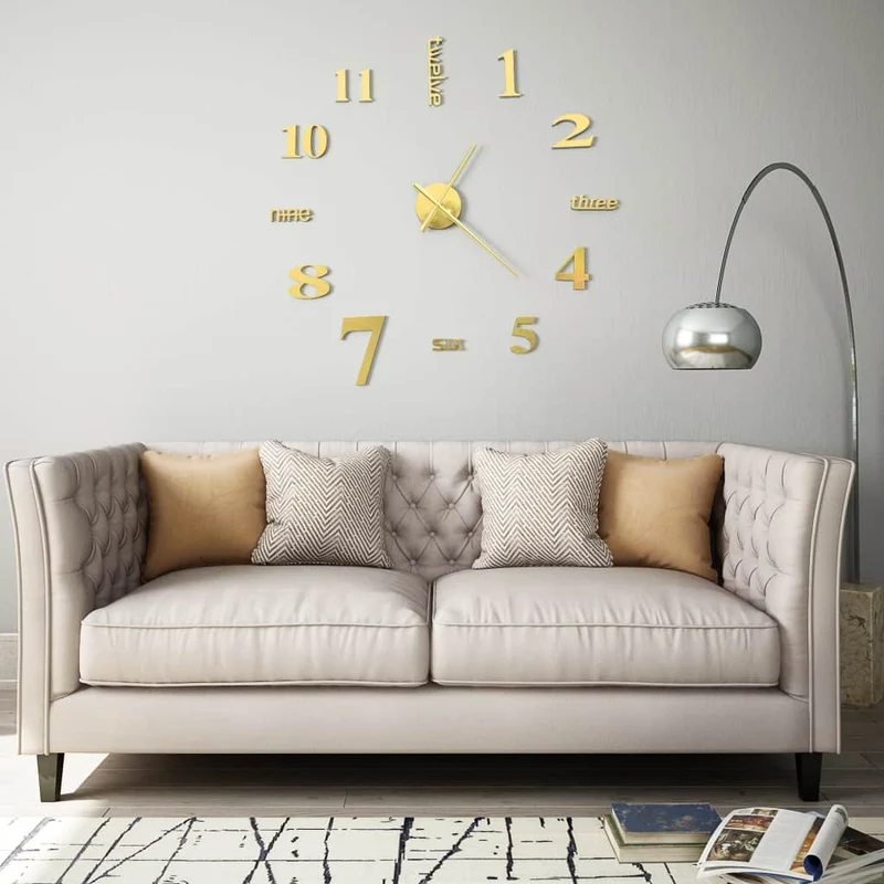 Horloge murale 3D Design moderne 100 cm XXL Doré DEC022269