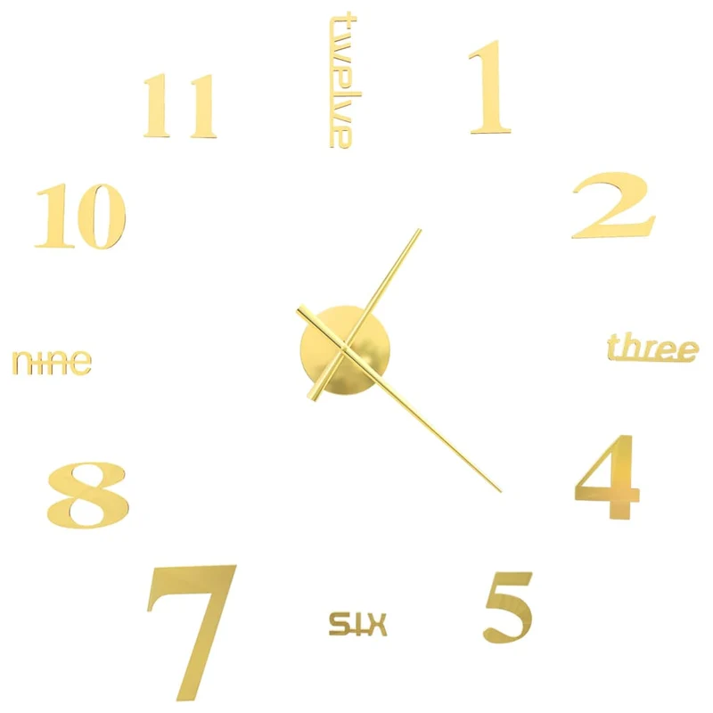 Horloge murale 3D Design moderne 100 cm XXL Doré DEC022269