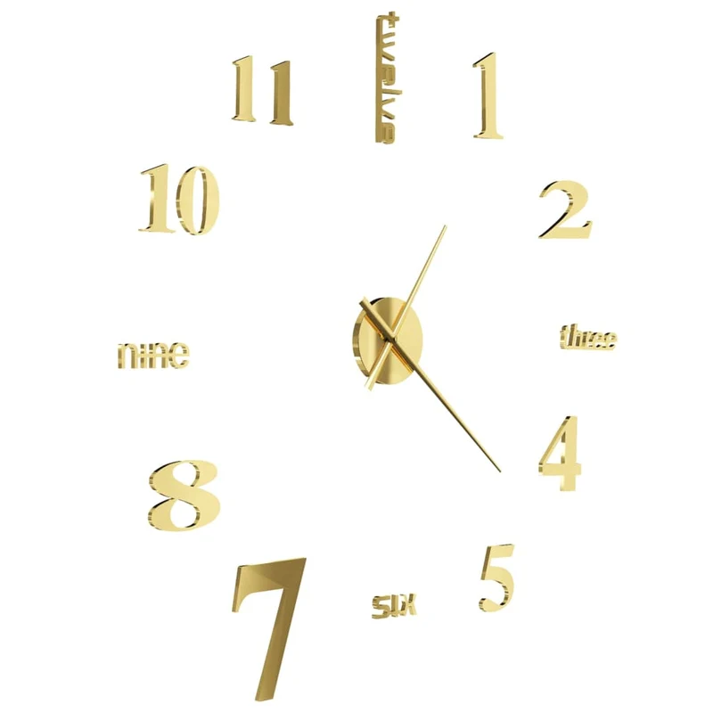 Horloge murale 3D Design moderne 100 cm XXL Doré DEC022269
