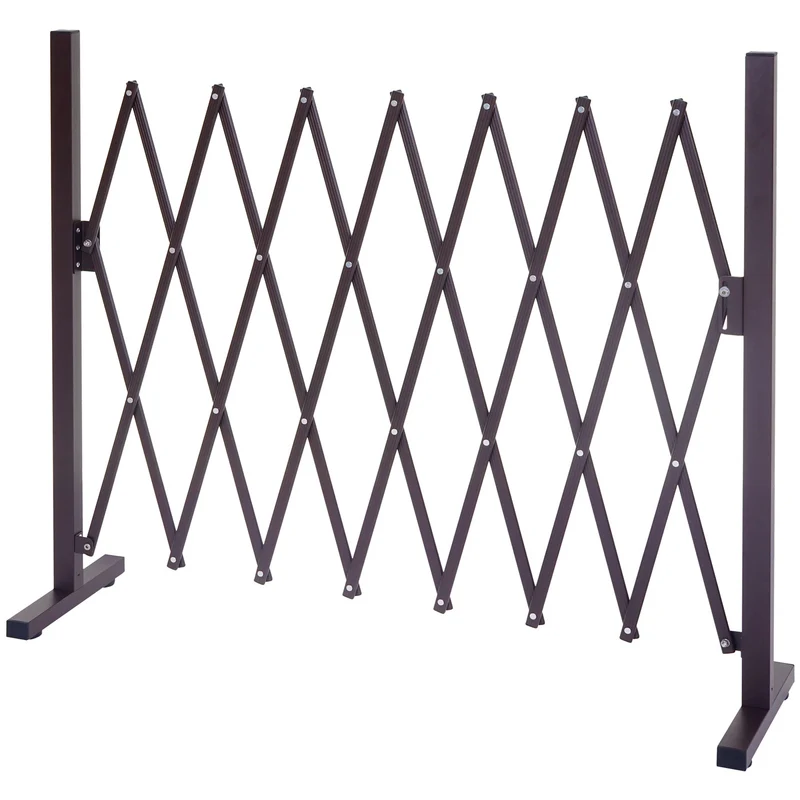 Barrière treillis à ciseaux grille de protection des animaux extensible marron aluminium hauteur 103cm, largeur 31-261cm 04_0003377