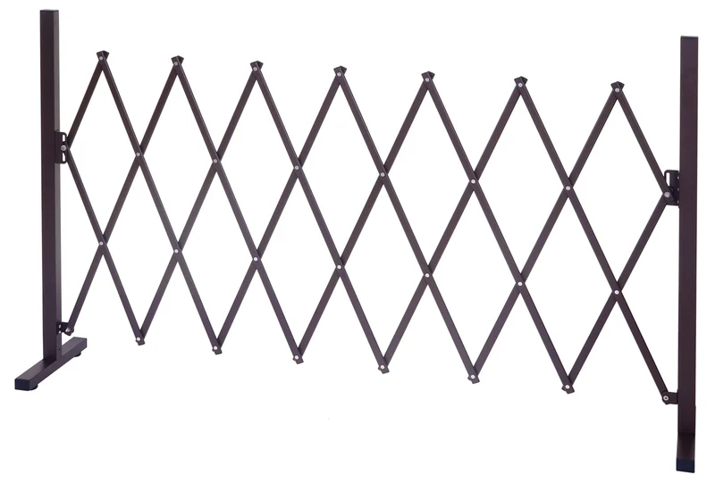 Barrière treillis à ciseaux grille de protection des animaux extensible marron aluminium hauteur 103cm, largeur 31-261cm 04_0003377