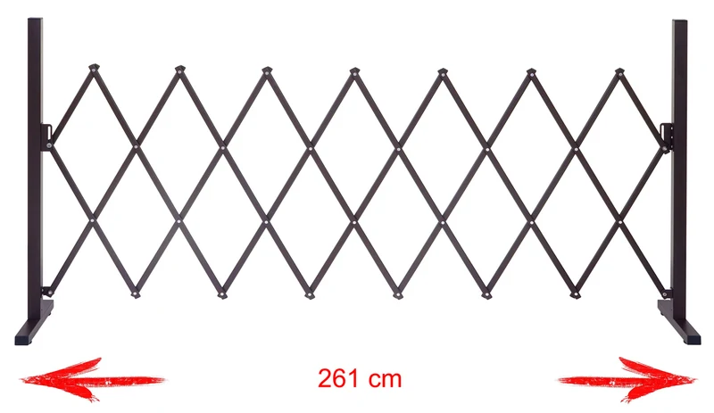 Barrière treillis à ciseaux grille de protection des animaux extensible marron aluminium hauteur 103cm, largeur 31-261cm 04_0003377