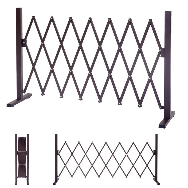 Barrière treillis à ciseaux grille de protection des animaux extensible aluminium hauteur 103cm, largeur 27-207cm 04_0001211