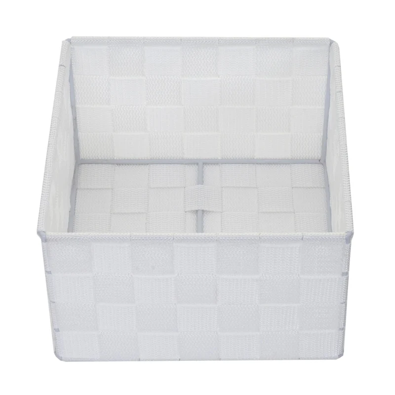 4x paniers de rangement panier décoratif 12x19x19cm polypropylène blanc 04_0000605