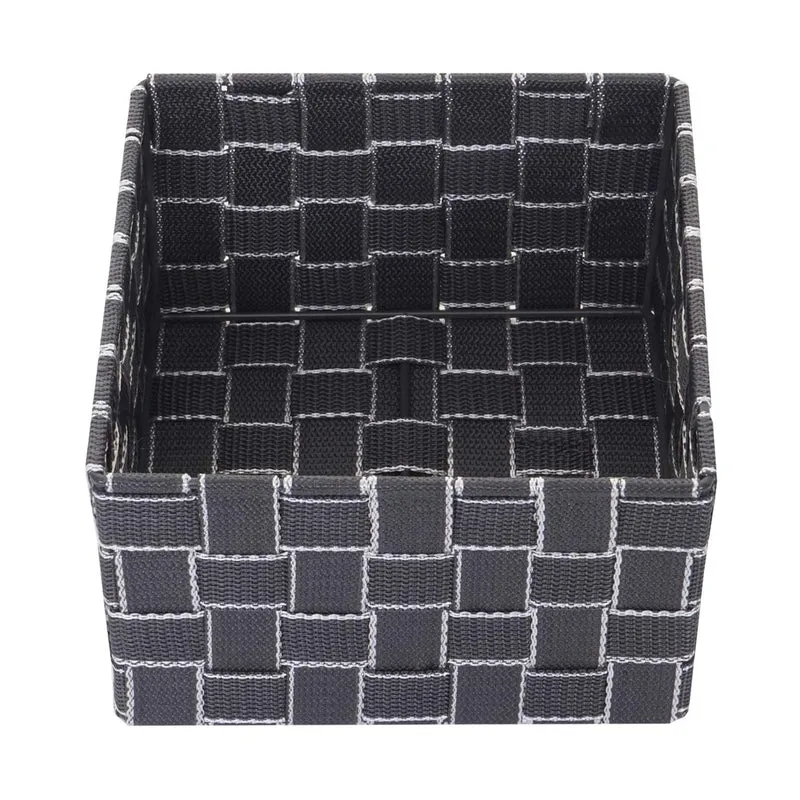 4x paniers de rangement salle de bain maquillage 12x19x19cm gris foncé 04_0000606