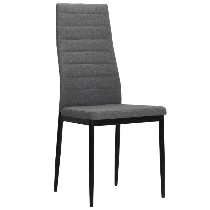 Lot de 4 chaises de salle à manger cuisine design moderne en tissu gris clair CDS021504