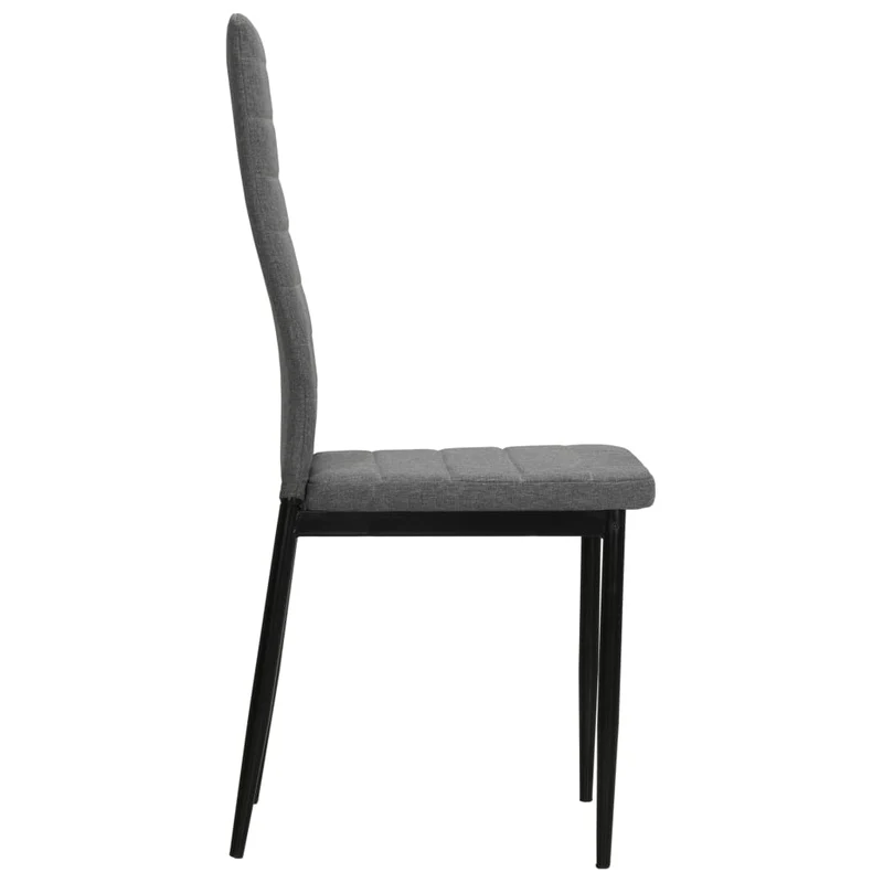 Lot de 4 chaises de salle à manger cuisine design moderne en tissu gris clair CDS021504