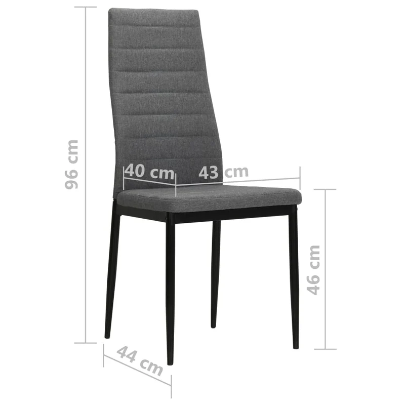 Lot de 4 chaises de salle à manger cuisine design moderne en tissu gris clair CDS021504