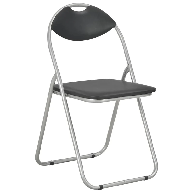 Lot de 6 chaises de salle à manger cuisine pliantes design simple synthétique noir CDS022779