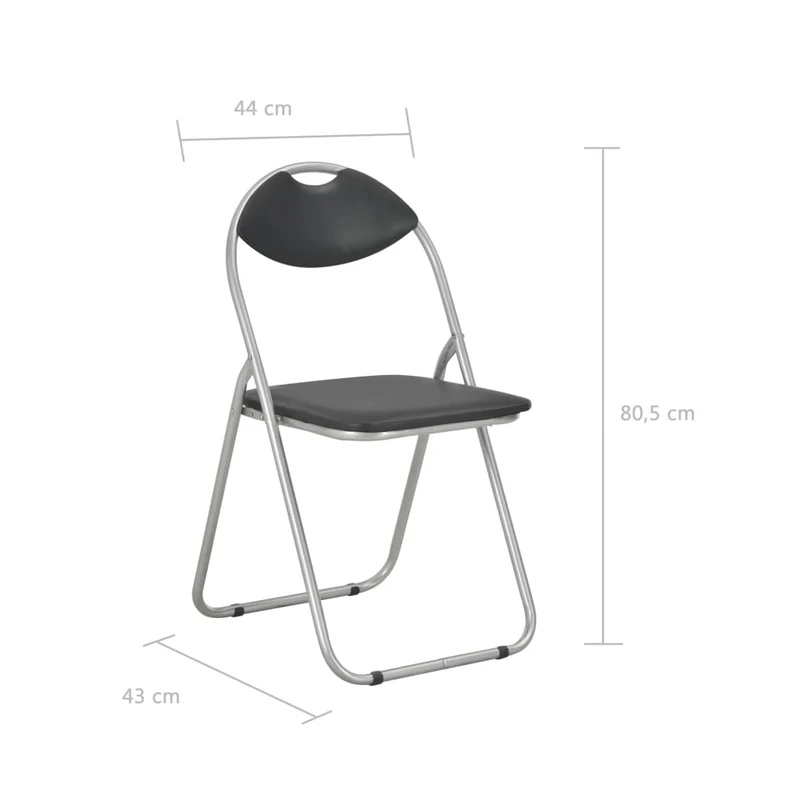Lot de 6 chaises de salle à manger cuisine pliantes design simple synthétique noir CDS022779