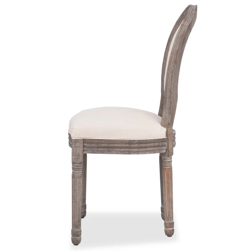 Lot de 6 chaises de salle à manger cuisine design classique en tissu crème CDS022367