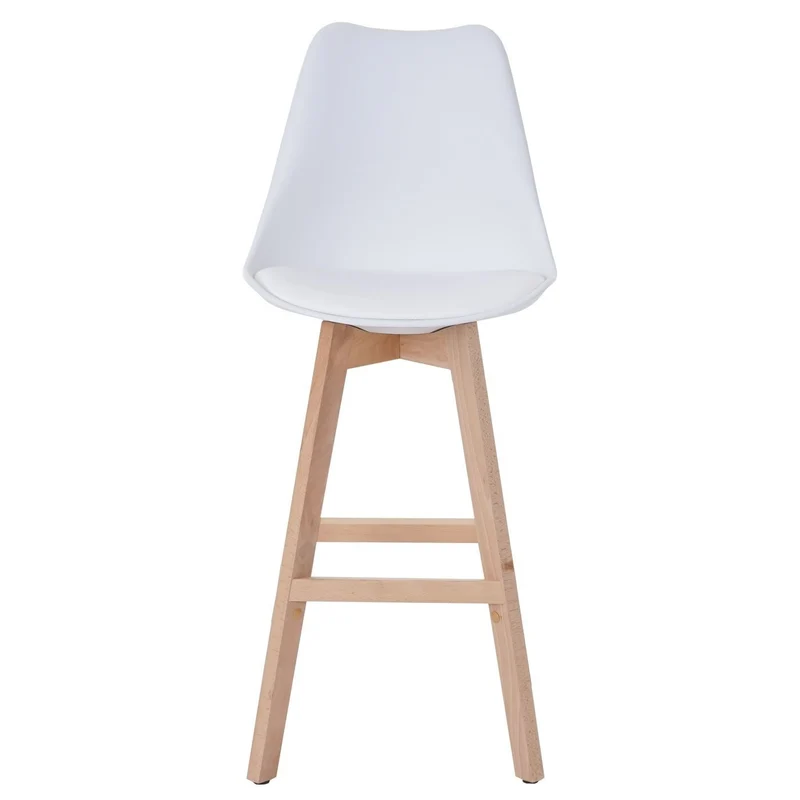 Lot de 2 tabourets de bar style scandinave blanc TDB04019