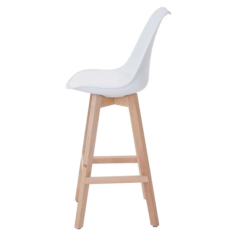 Lot de 2 tabourets de bar style scandinave blanc TDB04019